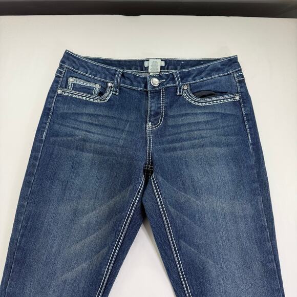 Vintage y2k Mudd Women's Bootcut Jeans Size 11 Embellished Rhinestones Pockets - Picture 3 of 9